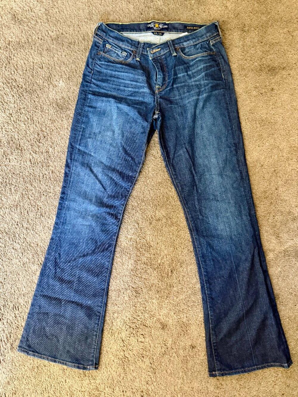 Lucky Brand Sofia Boot Cut Jeans Size 12/31 Style 7W11280 Dark Wash - Picture 1 of 2